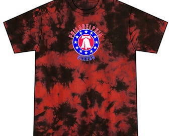 Sixers Unisex Tie-Dye Tee Featuring Liberty Bell