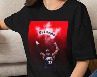 LeBron James Sixers Chalk Throw T-Shirt, Iconic Pre-Game Ritual, Unisex Garment-Dyed Tagless Graphic Tee
