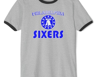 Camiseta Sixers Retro Cotton Ringer: Disponible en color crema Philadelphia 76ers