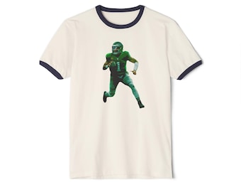 Jalen Hurts 80's Retro Ringer T-Shirt, Eagles Kelly Green Throwback Tee