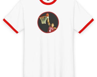 Camiseta vintage estilo años 80 del Doctor J con ribete