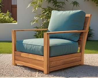 DIY Wooden Outdoor Chair Plan: Single Sofa Furniture (PDF Download)