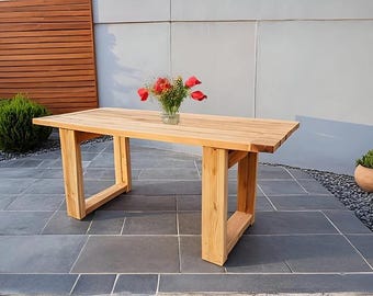 Plano de mesa de jardín para patio: Carpintería en PDF (Descarga instantánea)