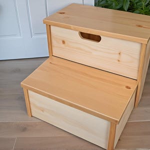 DIY wooden storage step stool build plan, wood working plan, diy build plan, pdf file