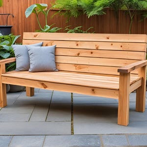 DIY Outdoor bench build plan, Woodworking plans, Outdoor bench plan, patio furniture, Garden bench plan, PDF File