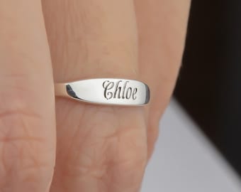 Personalized Gold Name Ring – Custom Silver Band Jewelry