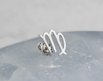 Custom Zodiac Stud Earrings – Dainty Gold or Silver Horoscope Jewelry