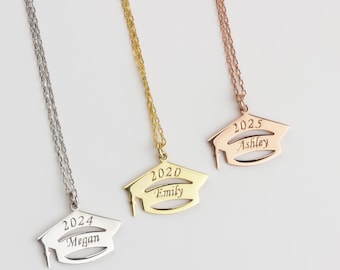 Personalized Graduation Necklace – Sterling Silver or Gold Name Pendant