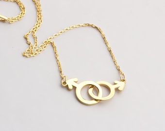 Custom Gender Symbol Necklace – Sterling Silver or Gold Feminist Jewelry