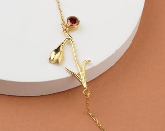 Custom Birth Flower Bracelet – Dainty Gold or Silver Month Flower Jewelry