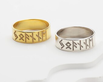 Custom Viking Rune Ring – Dainty Nordic Mythology Inspired Jewelry