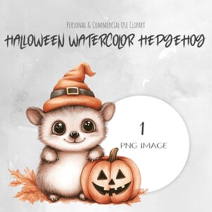 Hérisson aquarelle d’Halloween – Téléchargement numérique (PNG)