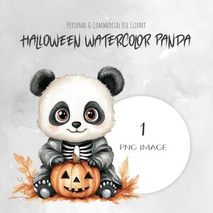 Panda aquarela de Halloween – download digital (PNG)
