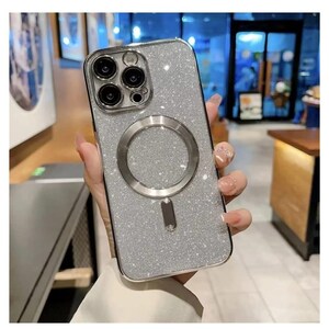 iPhone 15 Plus Glitter Case: Luxury Magnetic, Full Camera Protection
