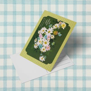 carte postale vintage pour la fête des mères - illustration florale rétro - carte de voeux kitsch pour maman - carte de remerciement bouquet de fleurs des années 60 pour maman