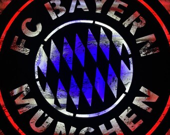 Elbeffekt FC Bayern München Holzbild – Personalisierbare Wanddekoration Oder Standbild | Ca. A3 Oder A2, Mit Klebepad | Bayern-Geschenk