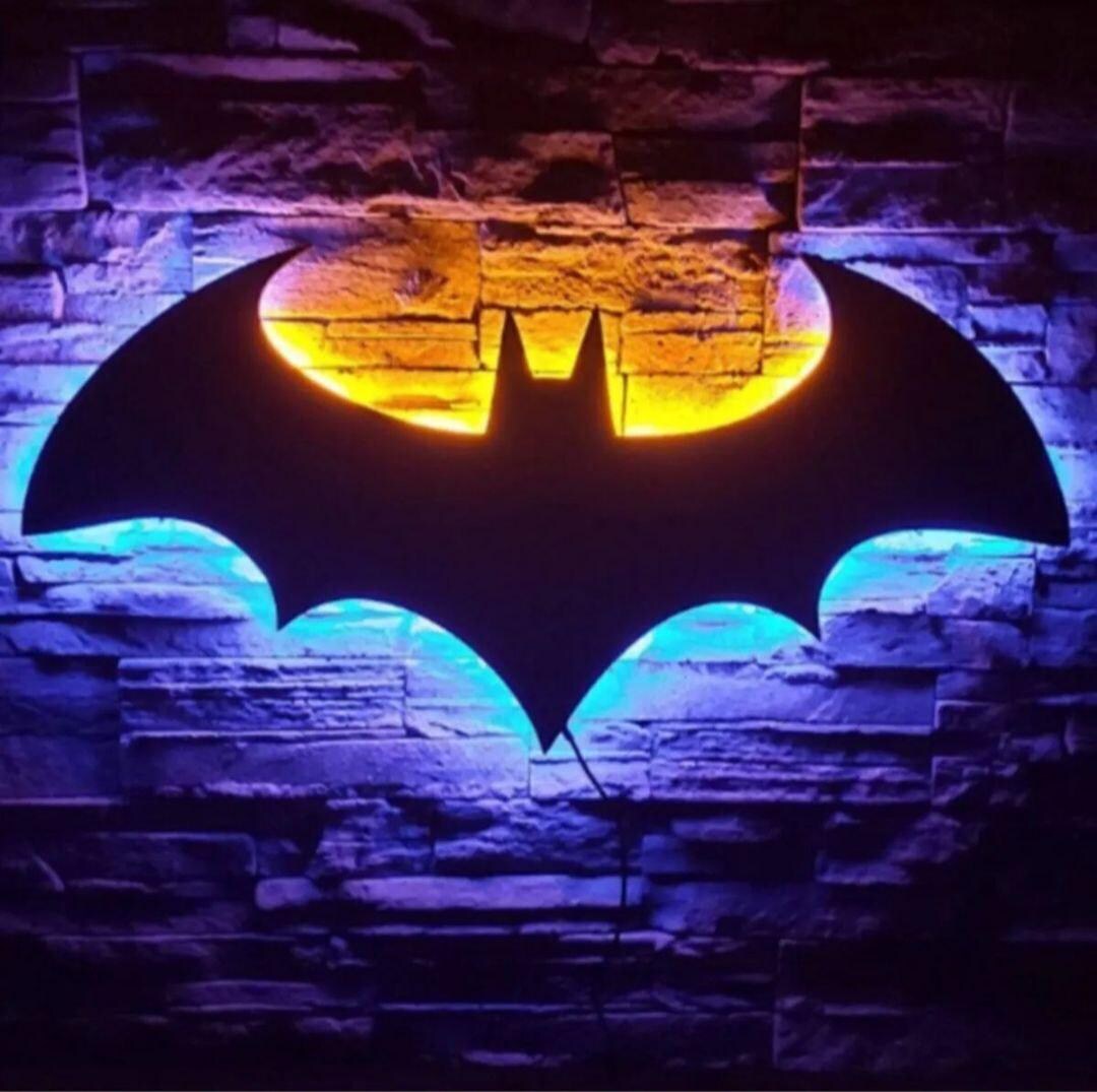 Bat Led Sign -bat Fan Wall Decor - Bat Silhouette Led Decor - Neon Sign ...