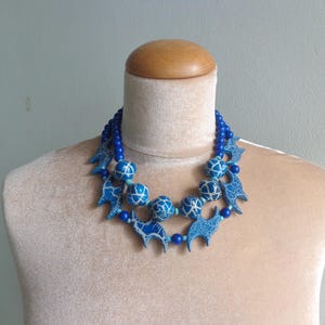 Blue necklace, royal blue chunky necklace, blue statement necklace