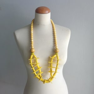 Yellow long necklace, yellow chunky necklace, yellow statement necklace, oversized necklace
