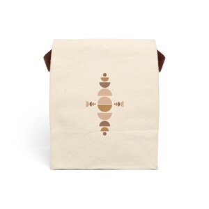 BOHO Stylische Canvas Lunch Tasche mit Gurt, Umweltfreundliche Tote, Picknick Essentials, Kinder Lunch Box, Schultasche, nachhaltiges Geschenk