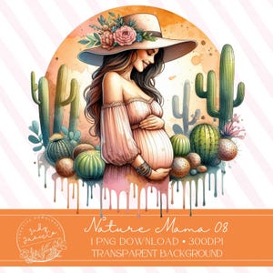 Mãe grávida com aquarela pingando PNG de alta qualidade para download digital, grávida, arte de maternidade, gravidez boho, deserto, decoração de chá de bebê
