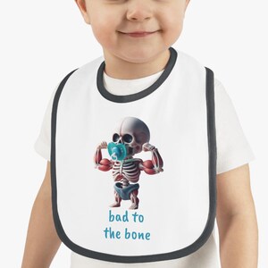 Cute Skeleton Baby Bib, Fun Baby Shower Gift, Toddler Feeding Bib, Halloween Outfit Accessory, Adorable Nursery Decor