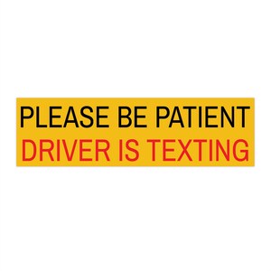 Security Car Decals "PLEASE BE PATIENT" Magnetic Car Bumper Sticker - Yellow Safety Message Decal By Zone Tech Parking Permit Sticker - Foto 9