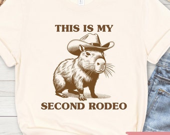 Funny Capybara Shirt, Funny Capybara T-shirt, Funny Animal Shirt, Capybara Lover Gift, Capybara Gift, Retro Capybara Shirt, Second Rodeo