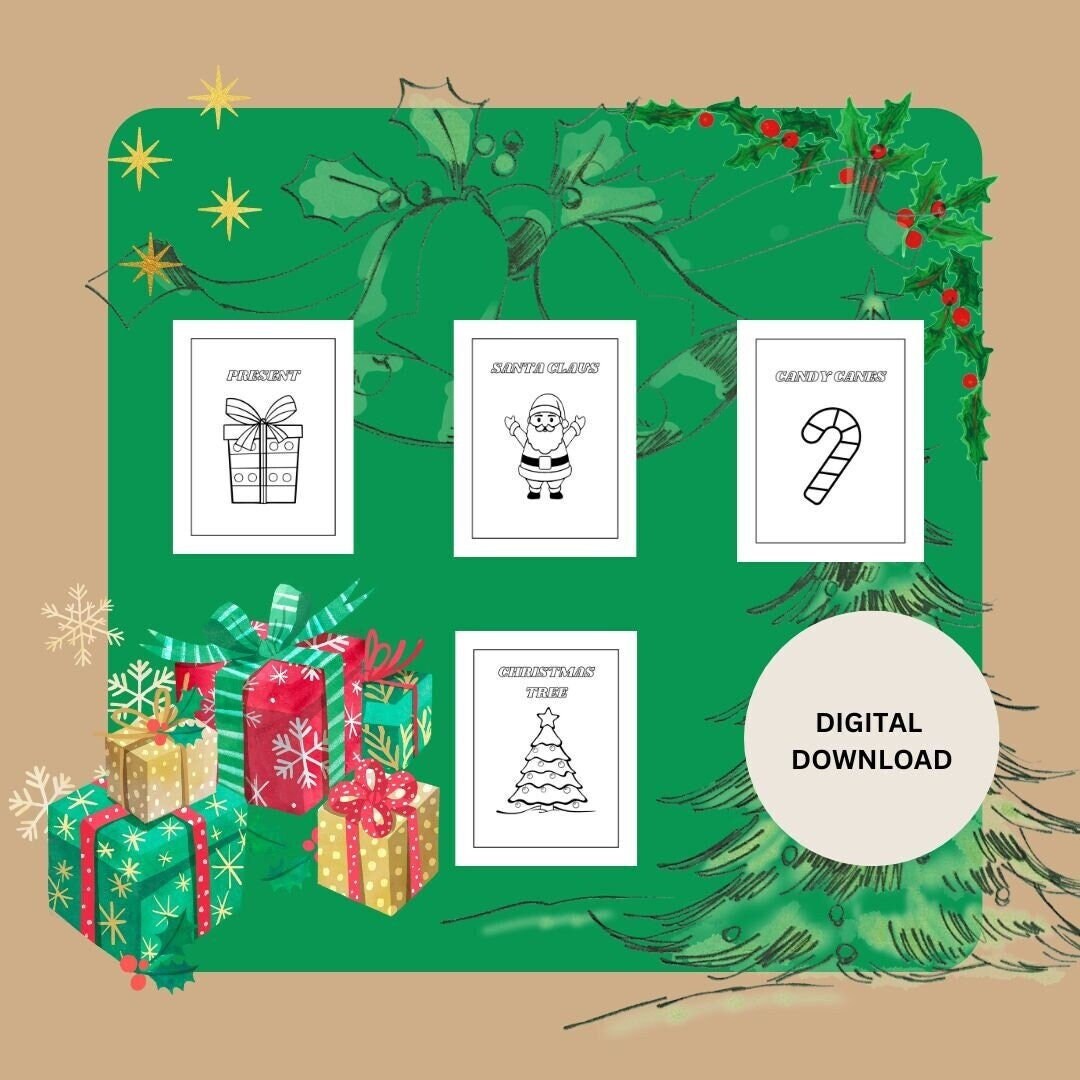 CHRISTMAS PRINTABLE Coloring Page for Kids, Toodlers, Preschooler ...