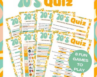1970s Trivia Quiz Games: Retro Party Game Bundle (Digital Download)