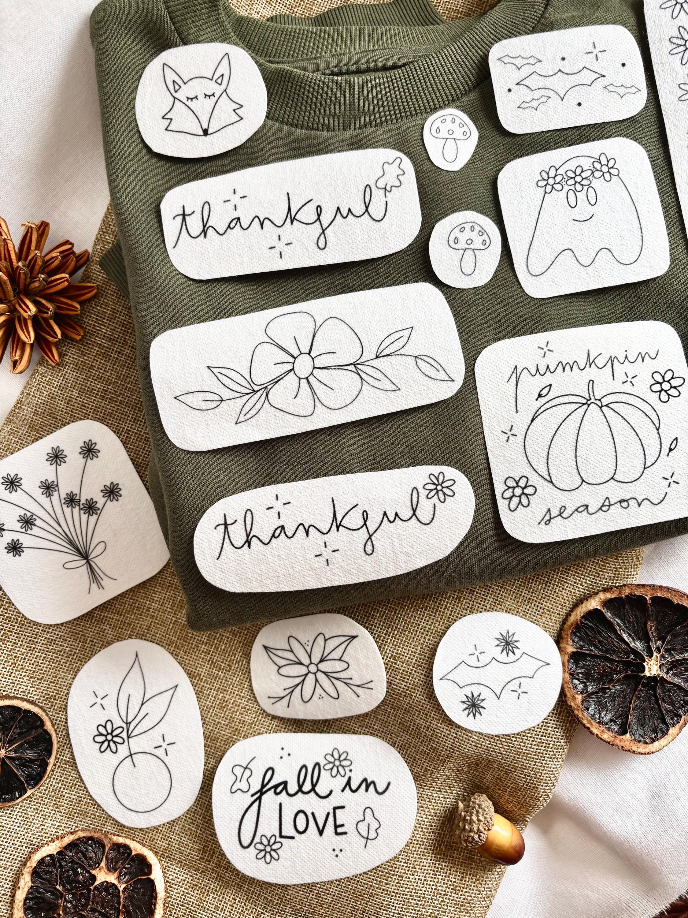 Printable Autumn and Fall Stick and Stitch Embroidery Designs (PDF ...
