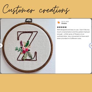 Embroidery alphabet floral bundle with hand stitched letter patterns, botanical flowers and leaves embroidery designs, printable digital embroidery patterns, perfect for personalized wall art, nursery decor and gifts, includes stitch guide and multiple sizes