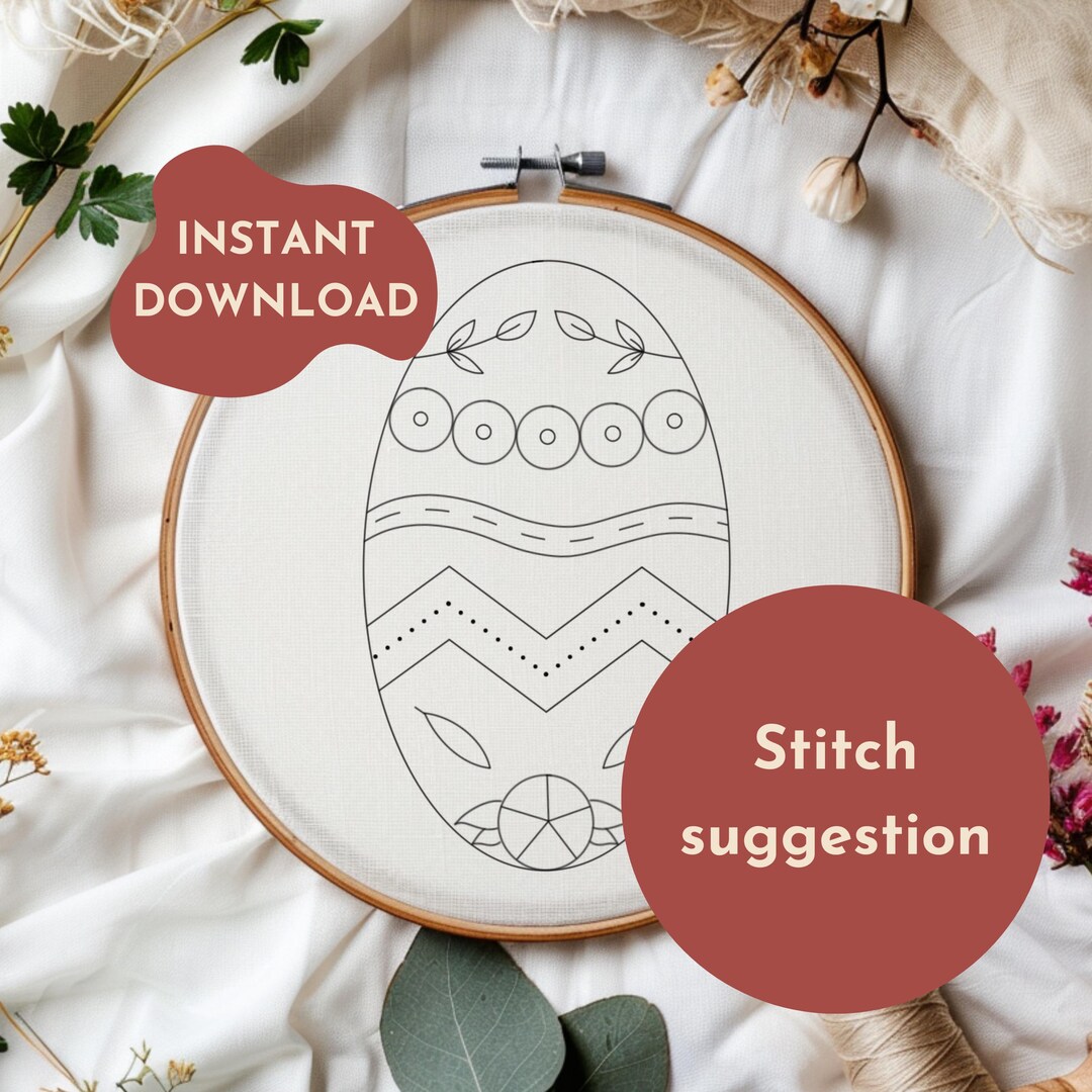 Easter Embroidery Design - Easter Egg Hand Embroidery Pattern ...