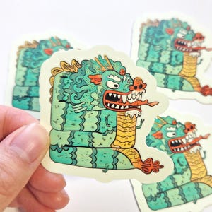 Sticker dragon phosphorescentSticker signe de paix dragon⎪Sticker dragon original