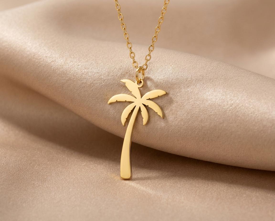 Palm Tree Pendant: Sterling Silver Tropical Jewelry