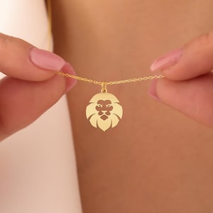 Minimalist Lion Necklace - Gold Lion Pendant Jewelry - Elegant Statement Piece for Women - Unique Lion Charm Necklace Gift