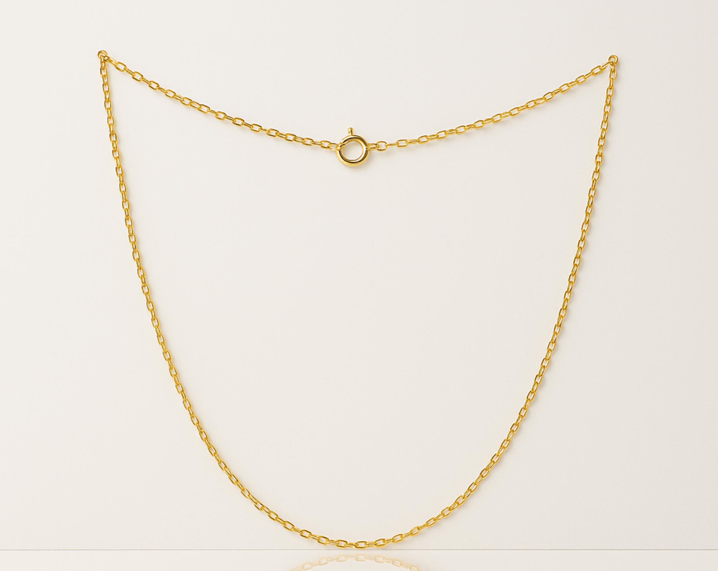 Cable Chain Necklace - 925 Sterling Silver Base - Dainty Gold Chain for Pendant - Layering Necklace - Minimalist Jewelry