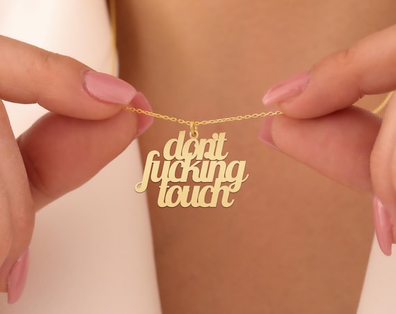 Custom Bold Quote Necklace - Personalized Gold Plated Statement Jewelry - Edgy Text Pendant - Empowering Gift for Women & Men
