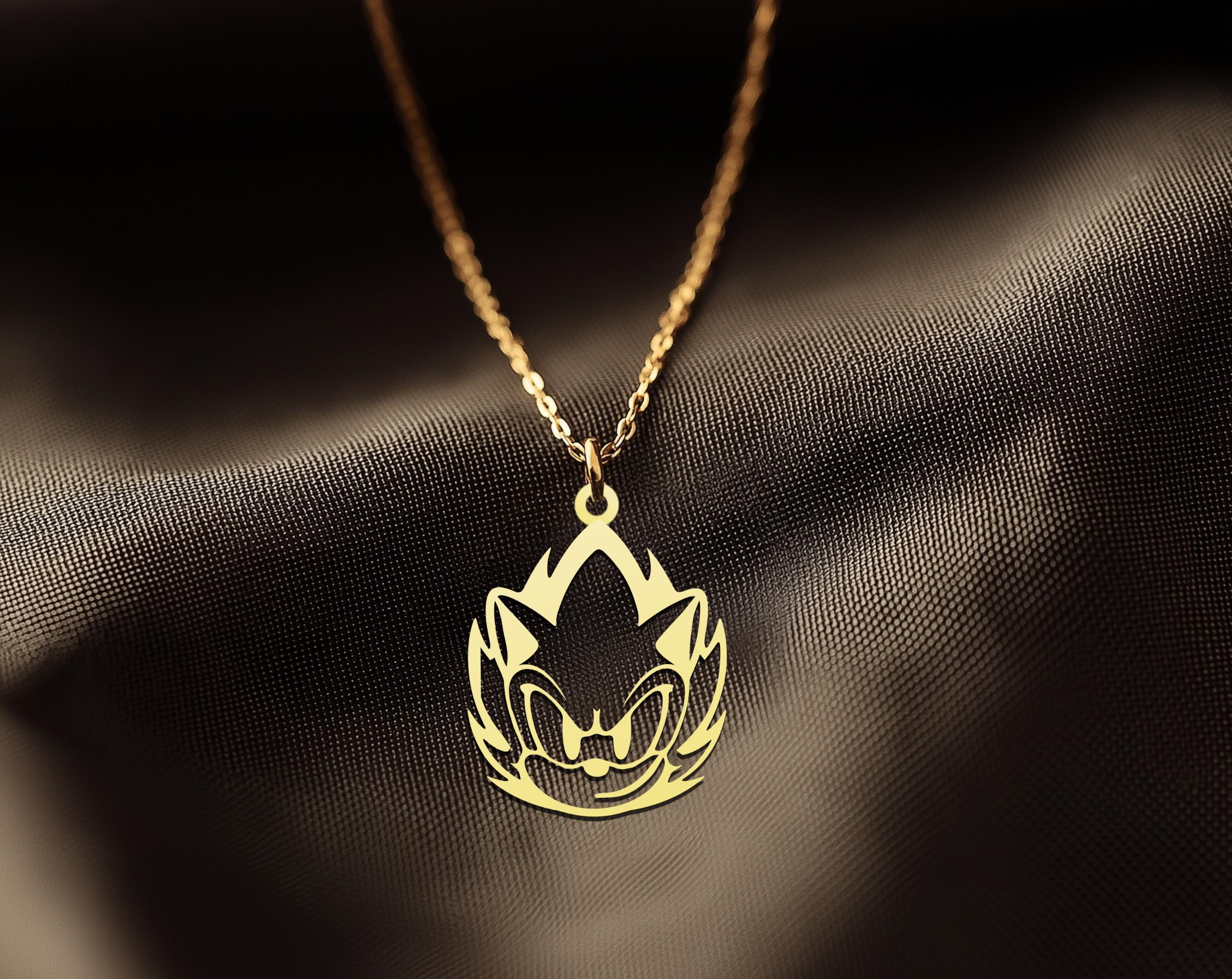 Gold Plated Sonic Head Necklace | Iconic Sonic Pendant for Gaming