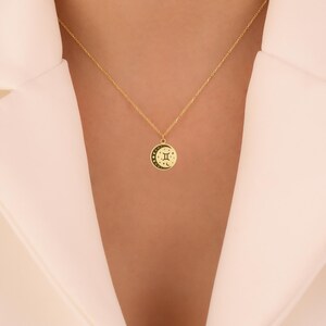 Gemini Zodiac Moon Necklace - Gold-Plated Astrology Pendant for Women - Celestial Twin Sign Jewelry - Unique Gemini Gift Idea image 3
