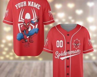 Personlig Spider-Man basebolltröja, superhjältefilmströja, basebolltröja över Spider-Verse, serietidningsfantröja