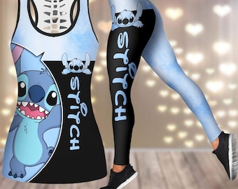 Stitch Disney Tanktop, Ohana Means Family Leggings, Disney Trip Workout Tank, Stitch Love Yoga Pants, Workout Outfit For Mother's Day