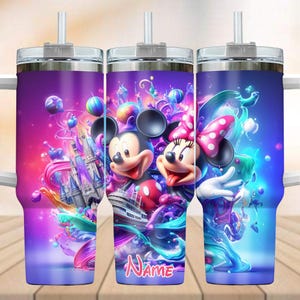 Custom Mickey and Minnie Tumbler 40oz, Disney Mouse Tumbler Cup, Mickey Mouse Insulated Tumbler, Cartoon Movie Cup, Couple Gifts