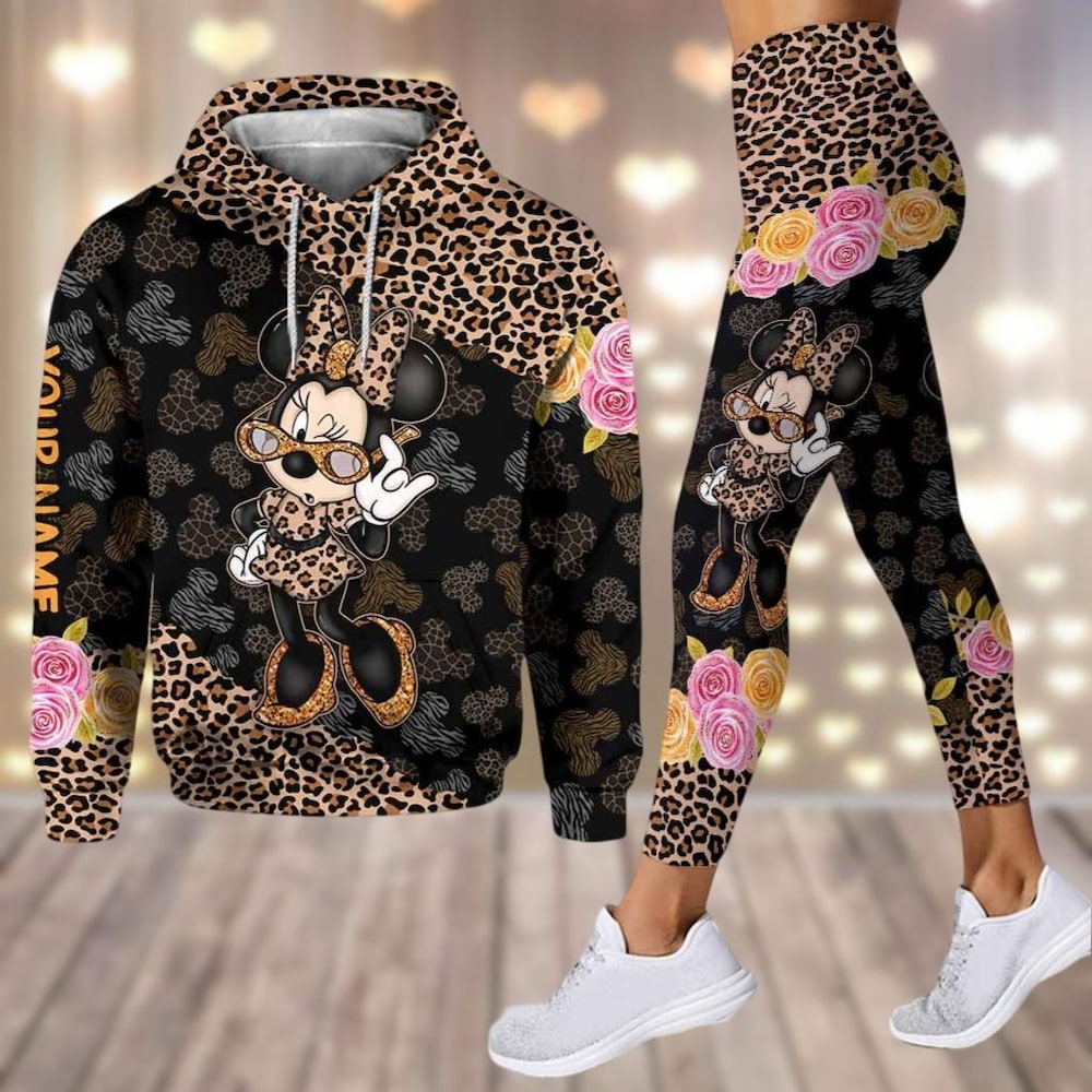 Custom Minnie Mouse Hoodies, Minnie Leggings For Girl, Mickey Mouse Hoodies, Disney Mouse Yoga Pants, Cartoon Movie Fan Outfit New Fashion