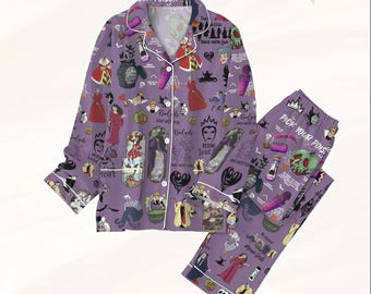 Disney Bösewichte Pyjamas Set, Bad Witch Club Urlaub Pyjamas, Maleficent, Ursula, Bösewichte Pyjamas, Witchy Passende Pyjamas Set,