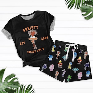 Camiseta de ansiedad de adentro hacia afuera, camiseta de emociones de Disney, pantalones cortos para mujeres y hombres, camiseta familiar de Disney, camiseta de ansiedad Everything Is Fine, fan de Inside Out