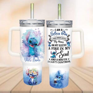 Personalized Stitch 40oz Tumbler, Stitch Vacation Tumbler, Disney Trip Stainless Steel Tumbler, Funny Stitch Cup For Cartoon Lover