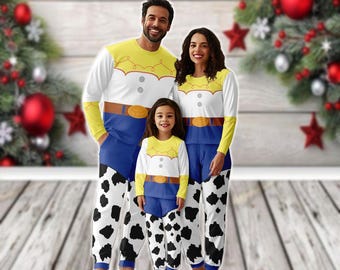 Pijama familiar a juego de Jessie de Toy Story, pijama de cosplay de Disney Toy Story, camiseta navideña de Animal Kingdom, disfraz navideño de vaquera.