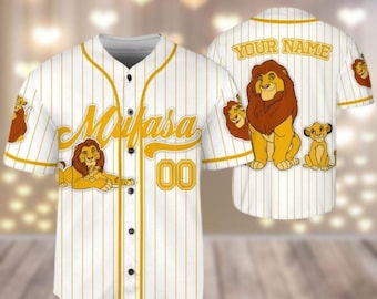 Custom Lion King Baseball Jersey, Disney Mufasa Simba Baseball Shirt, Lion Movie Jersey Team Shirt, Disneyland World Shirt