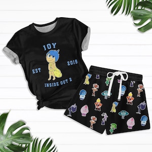 Joy Inside Out 2 Shirt, Disney Feelings Shirt, Beach Shorts Women Men, Disney Family Tee, Pixar Inside Out Tee, Cartoon Characters Gift
